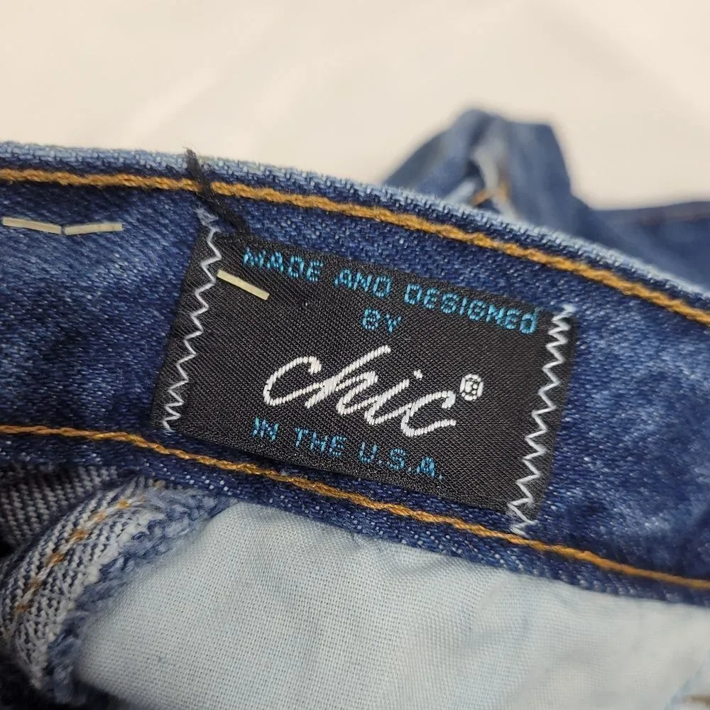 NEW VINTAGE 80s jeans Chic Virginia high rise yoke pleated ankle‎ blue 8